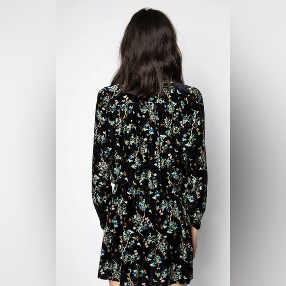 ZADIG & VOLTAIRE Reveal Velvet Blossom Dress XS - Picture 4 of 5
